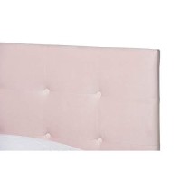 Baxton Studio Caprice Modern And Contemporary Glam Light Pink Velvet Fabric Upholstered Twin Size Panel Bed