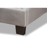 Baxton Studio Benjen Modern And Contemporary Glam Grey Velvet Fabric Upholstered Full Size Panel Bed