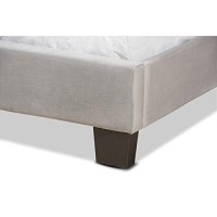 Baxton Studio Tamira Modern And Contemporary Glam Grey Velvet Fabric Upholstered Full Size Panel Bed
