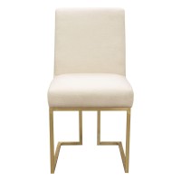 Skyline 2 Cream Fabricgold Metal Side Chairs By Diamond Sofa