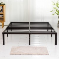 Wulanos Full Size Bed Frame, Heavy Duty Metal Frames With Steel Slats Support, No Box Spring Needed, 14 Inch High Metal Platform Bed Frames With Storage, Non-Slip And Noise-Free, Black (Full)