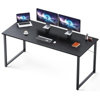 Coleshome 63 Inch Computer Desk, Modern Simple Style Desk For Home Office, Study Student Writing Desk,Black