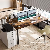 Coleshome 63 Inch Computer Desk, Modern Simple Style Desk For Home Office, Study Student Writing Desk, Vintage