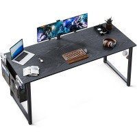 Odk 63 Inch Super Large Computer Writing Desk Gaming Sturdy Home Office Desk, Work Desk With A Storage Bag And Headphone Hook, Espresso Gray