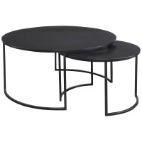 Uttermost 25109 Barnette - 354 Inch Modern Nesting Coffee Table (Set Of 2), Dark Oxidized Blackaged Black Finish