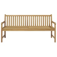 Vidaxl Patio Bench With Gray Cushion 68.9 Solid Teak Wood