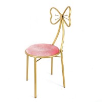 Butterfly Dinning Chairs ,Pink Vanity Chair, Iron Make Up Leisure Chair, Bedroom Princess Chair, Girls Ladies Creative Makeup Stool With Back Butterfly Bow Tie For Living Room Ultimate Comfort