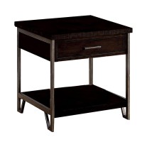 Benjara 1 Drawer Wooden End Table With Metal Frame, Brown