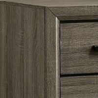 Benjara 24 Inch 2 Drawer Wooden Nightstand With Finger Pulls, Gray