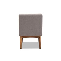 Baxton Studio Sanford Grey And Walnut Brown Finished Wood Dining Chair