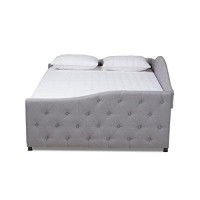 Baxton Studio Becker Modern And Contemporary Transitional Grey Fabric Upholstered Full Size Daybed With Trundle