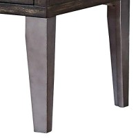 Benjara 1 Drawer Wooden End Table With Metal Angled Legs, Brown