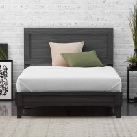 Edenbrook Deltaaking Bed Frame With Headboard - No Box Spring Needed - Compatible With All Mattress Types - Wood Slat Support - King Size Wood Platform Bed Frame - Burnt Driftwood