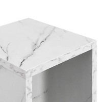 Convenience Concepts Northfield Admiral End Table With Shelf, White Faux Marble