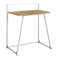 Monarch Specialties Modern Student Writinglaptopstudy Table-Home Office Small Kids Computer Desk, 30 L, Natural Wood-Lookwhite Metal