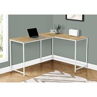 Monarch Specialties Corner Metal Base-Large Home Office Computer Desk, 58 L X 44 W, Natural