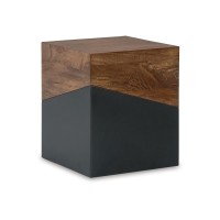 Signature Design By Ashley Trailbend Eclectic Accent End Table, Brown & Gunmetal