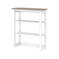 Bush Furniture Mayfield Tall Hutch Organizer In Pure White And Shiplap Gray