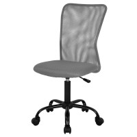 Home Office Chair Mid Back Mesh Desk Chair Armless Computer Chair Ergonomic Task Rolling Swivel Chair Back Support Adjustable Modern Chair With Lumbar Support (Grey)