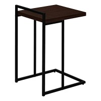 Monarch Specialties 3635 Accent Table, C-Shaped, End, Side, Snack, Living Room, Bedroom, Laminate, Brown, Contemporary, Modern Table-25 Hespressoblack Metal, 16 L X 1825 W X 265 H