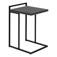 Monarch Specialties 3634 Accent Table, C-Shaped, End, Side, Snack, Living Room, Bedroom, Laminate, Contemporary, Modern Table-25 Hgreyblack Metal, 16 L X 1825 W X 265 H