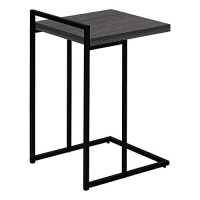 Monarch Specialties 3634 Accent Table, C-Shaped, End, Side, Snack, Living Room, Bedroom, Laminate, Contemporary, Modern Table-25 Hgreyblack Metal, 16 L X 1825 W X 265 H