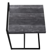 Monarch Specialties 3633 Accent Table, C-Shaped, End, Side, Snack, Living Room, Bedroom, Laminate, Contemporary, Modern Table-25, 16 L X 1825 W X 265 H, Black Reclaimed Wood-Lookblack Metal