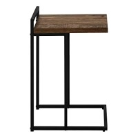 Monarch Specialties 3630 Accent Table, C-Shaped, End, Side, Snack, Living Room, Bedroom, Laminate, Contemporary, Modern Table-25, 16 L X 1825 W X 265 H, Brown Reclaimed Wood-Lookblack Metal