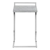 Monarch Specialties 3639 Accent Table, C-Shaped, End, Side, Snack, Living Room, Bedroom, Laminate, Contemporary, Modern Table-25, 16 L X 1825 W X 265 H, Grey Cement-Lookchrome Metal