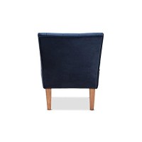 Baxton Studio Harmon Blue Velvet And Black Finished Wood Accent Chair