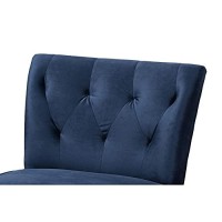 Baxton Studio Harmon Blue Velvet And Black Finished Wood Accent Chair