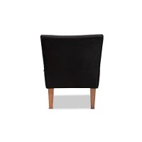 Baxton Studio Harmon Modern And Contemporary Transitional Black Velvet Fabric Upholstered And Walnut Brown Finished Wood Accent Chair