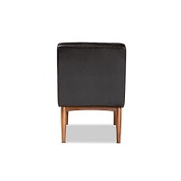 Baxton Studio Daymond Mid-Century Modern Dark Brown Faux Leather Upholstered And Walnut Brown Finished Wood Dining Chair