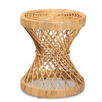 Baxton Studio Seville Modern And Contemporary Natural Finished Rattan End Table