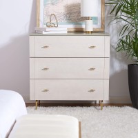 Safavieh Home Collection Genevieve Greywhite Washed 3-Drawer Storage Living Room Bedroom Chest Dresser Drs5000F, 0