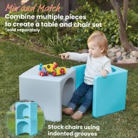 Ecr4Kids Tri-Me 3-In-1 Cube Chair, Kids Furniture, Cyan