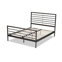 Baxton Studio Alva Industrial Black Finished Metal Full Size Platform Bed