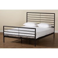 Baxton Studio Alva Industrial Black Finished Metal Full Size Platform Bed