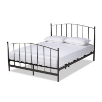 Baxton Studio Lana Modern And Contemporary Black Finished Metal Full Size Platform Bed