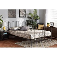 Baxton Studio Lana Modern And Contemporary Black Finished Metal Full Size Platform Bed