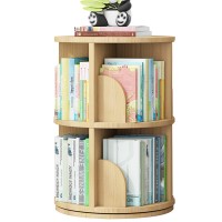 Jkghk Round Wooden Bookcase, Modern Minimalist 360 ? Rotatable Bookcase, 2-6Layer Books Removable Creative Book Racks, Home, Office, Kids Room Storage Rack