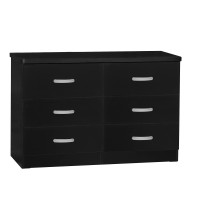 Better Home Products Dd And Pam 6 Drawer Engineered Wood Bedroom Dresser In Black