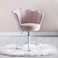 Wahson Velvet Kids Desk Chair Swivel Chair With Armrests For Girls Children Study Office Chair Height Adjustable (Light Pink)