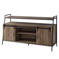 Acme Rashawn Wooden Tv Stand With 2 Open Shelves In Rustic Oak And Black