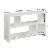 Convenience Concepts Northfield Tv Stand Console With Shelves, White Faux Marble