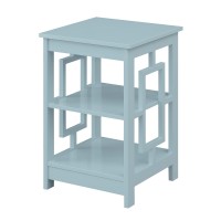 Convenience Concepts Town Square End Table With Shelves, Sea Foam