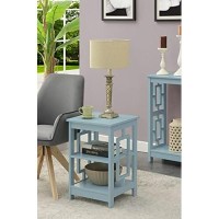 Convenience Concepts Town Square End Table With Shelves, Sea Foam