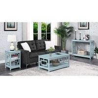 Convenience Concepts Town Square End Table With Shelves, Sea Foam