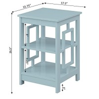 Convenience Concepts Town Square End Table With Shelves, Sea Foam