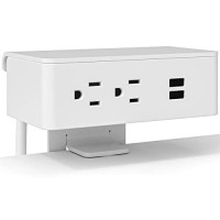Safco Resi On Desk Universal Metal Power Plugins & 2 Usb Ports In White